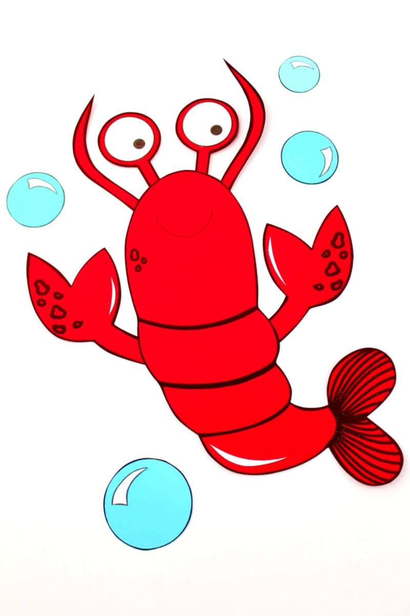 Paper Lobster Craft With Free Printable Template Mama Likes This Worksheets Library
