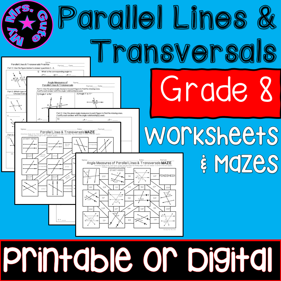 Parallel Lines Cut By A Transversal Worksheet Maze
