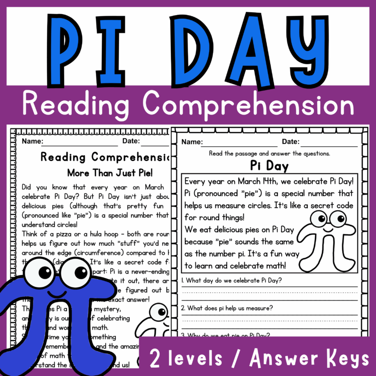 Pi Day Reading Comprehension Passages U0026 Questions 2 Levels