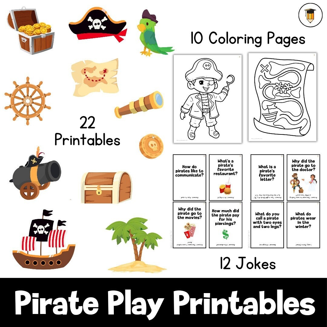 Pirate Dramatic Play Preschool Pirate Activities Busy Book Pirate Printable Dramatic Center Pretend Play Printable Pirates Etsy