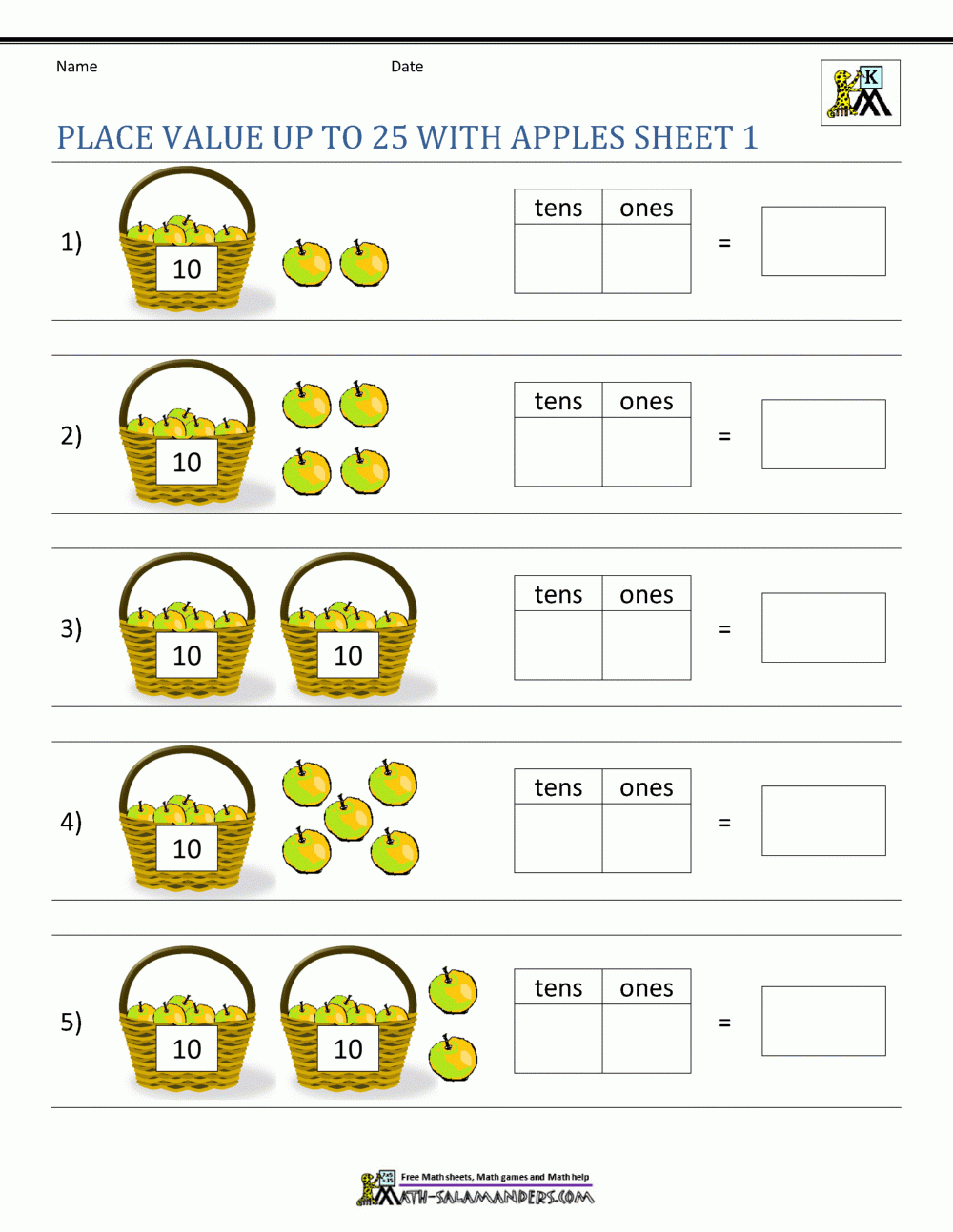 Worksheet For Kindergarten Printable