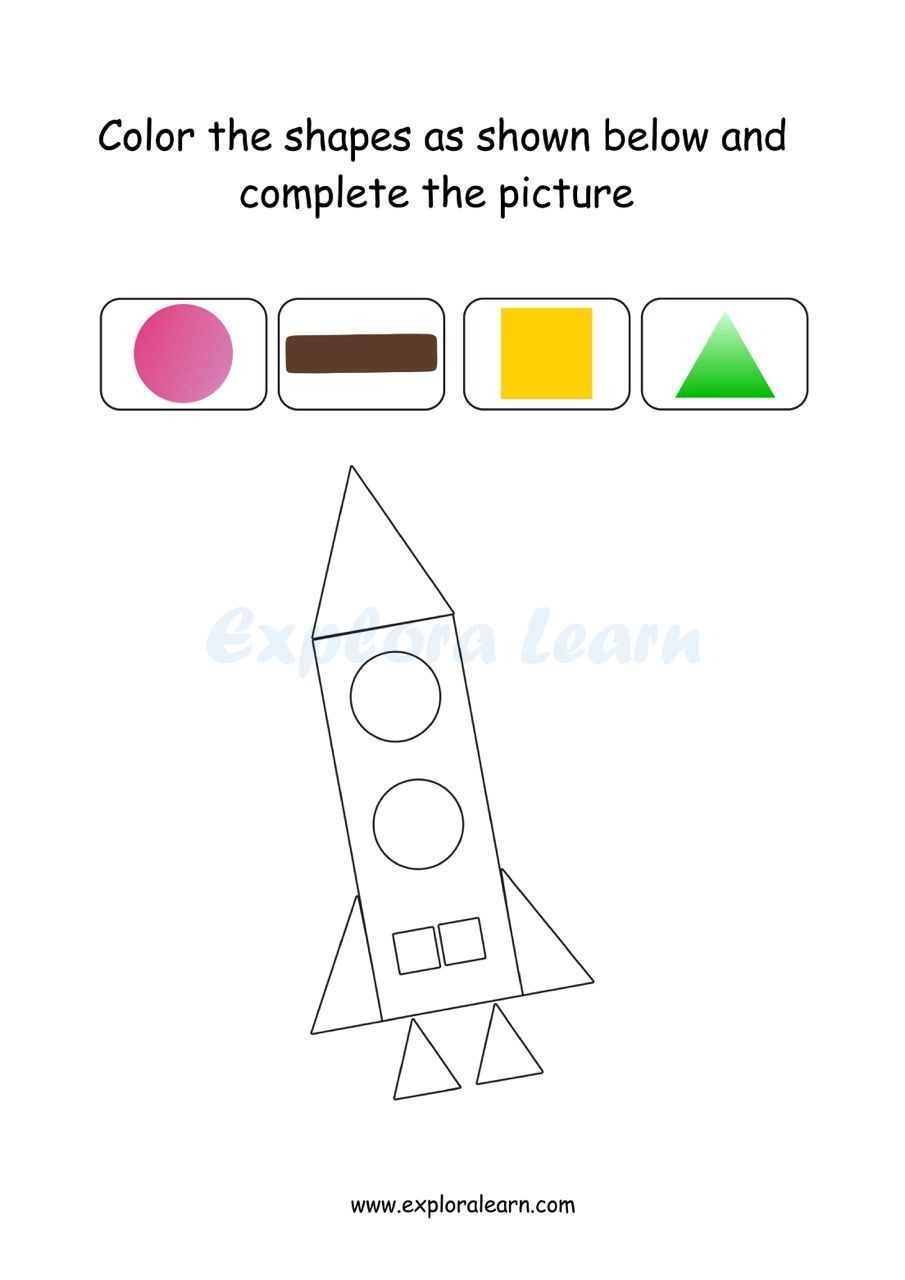 Playful Shapes And Colors Worksheets For Preschool And Kindergarten Kids
