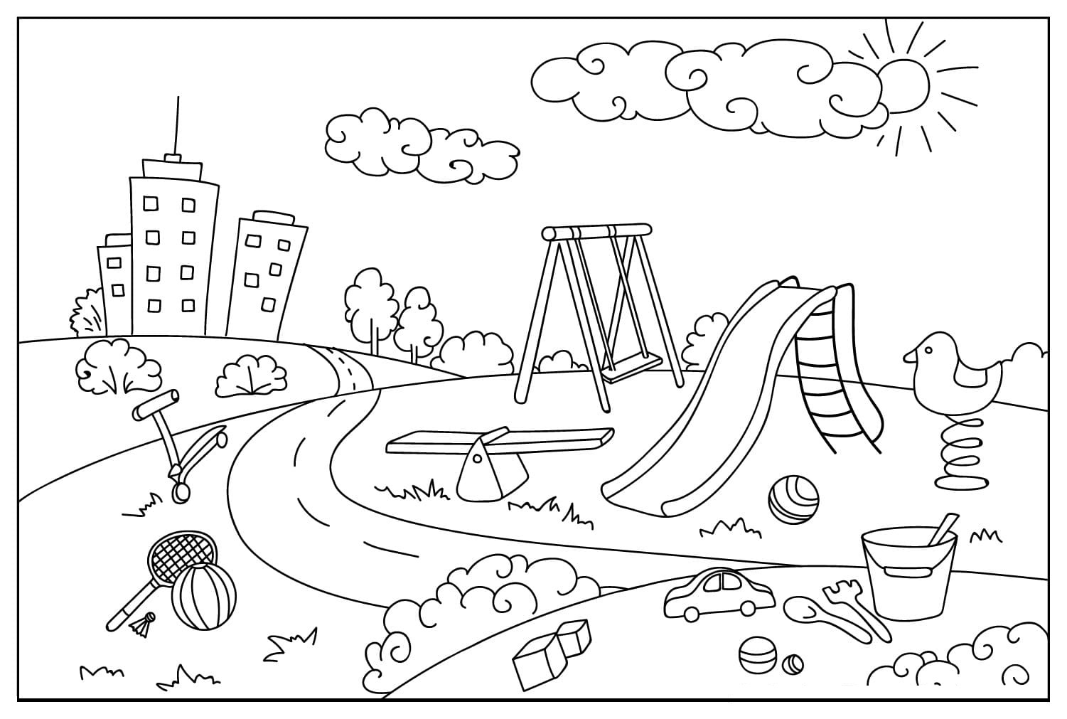 Playground Coloring Pages Free Online For Kids Playground Coloring Pages Free Online For Kids