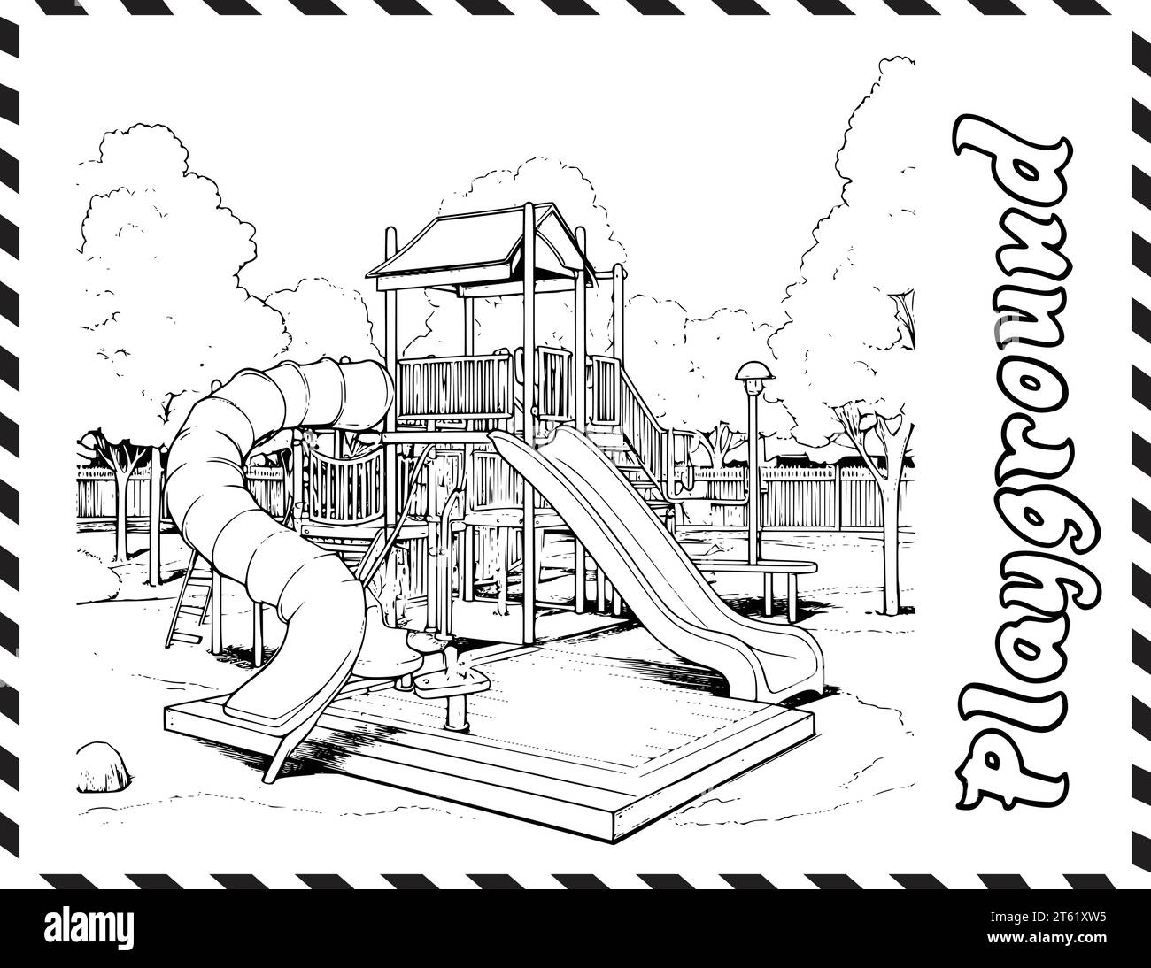 Playground Park Coloring Pages Hi res Stock Photography And Images Playground Park Coloring Pages Hi res Stock Photography And Images