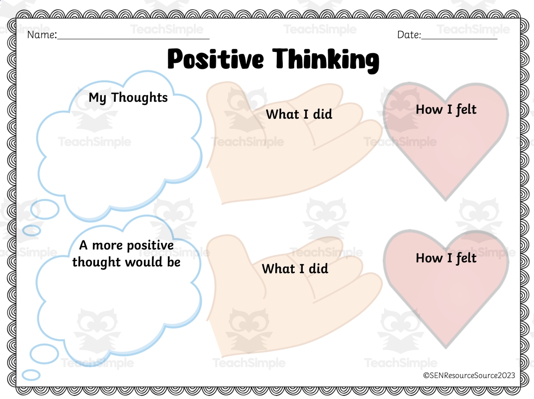 Free Printable Positive Thinking Worksheets