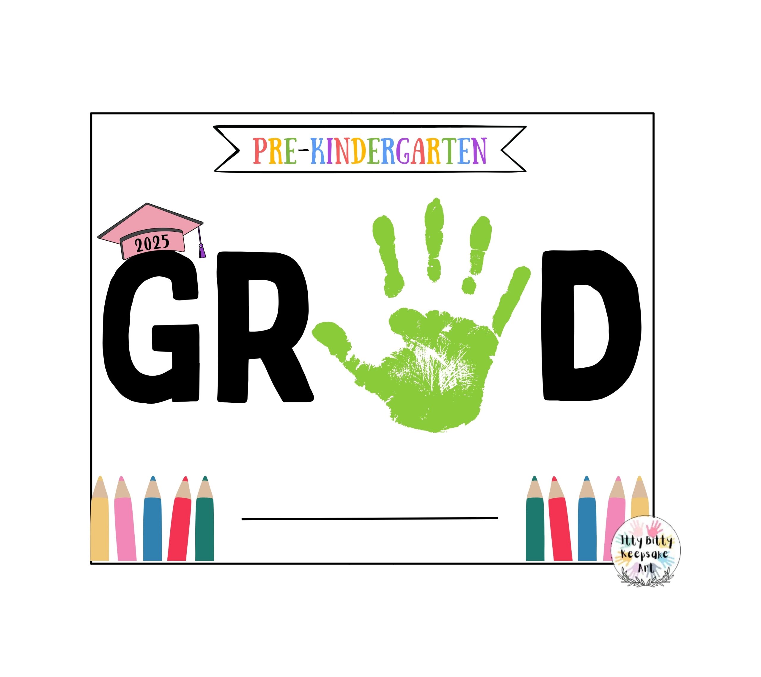 Pre K Graduation Handprint Craft Art Printable Template Pre 