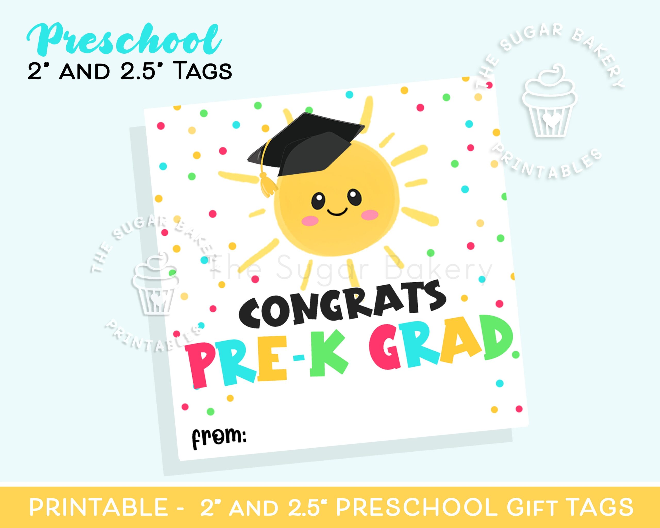 PRE K Graduation Tags Printable Graduation GIFT TAG Printable Pre 