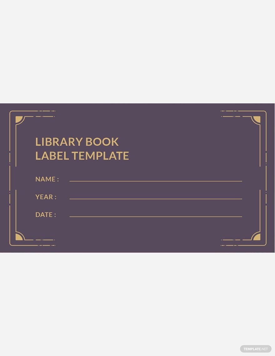 Preschool Book Label Template In Word Photoshop PDF Download Template 
