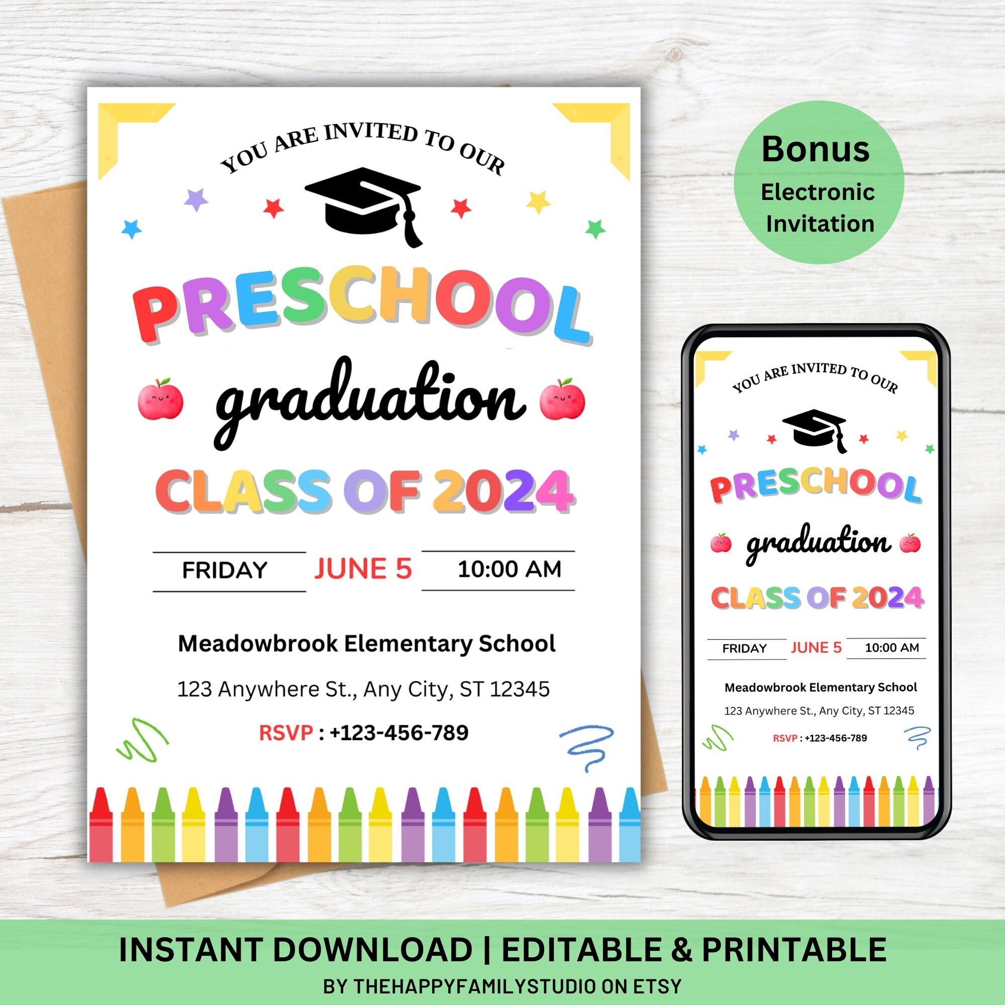 Free Printable Preschool Graduation Ceremony Invitations