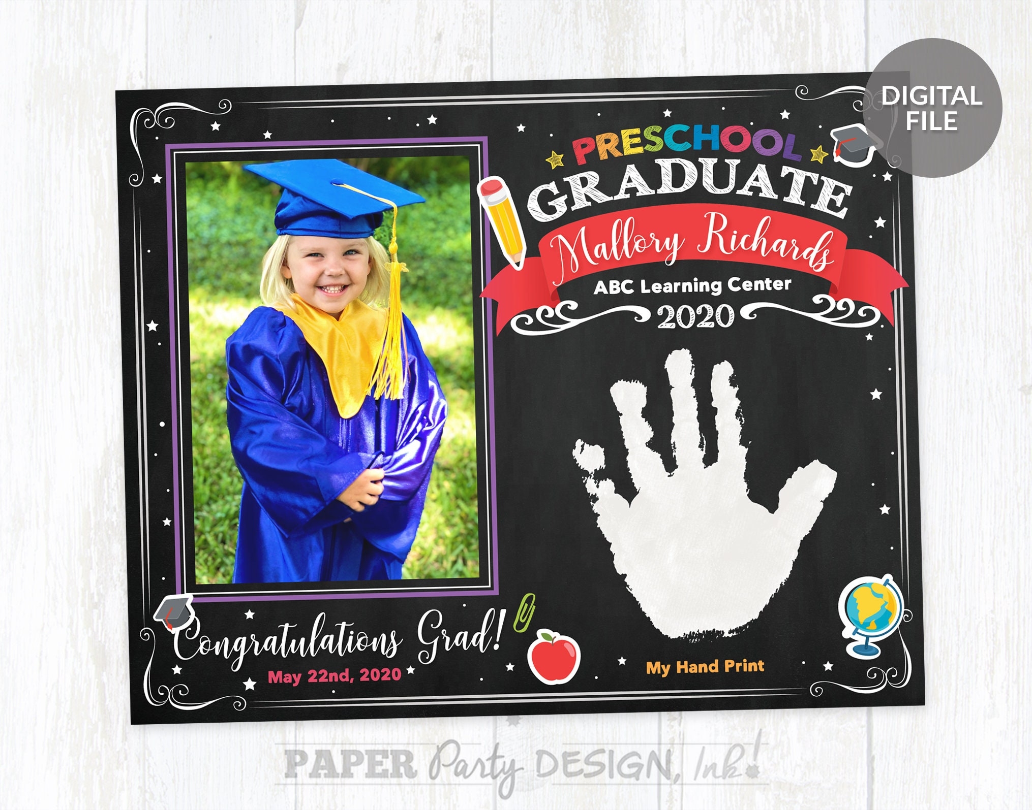 Preschool Graduation Printable Photo Certificate Pre k Graduate Photo Keepsake Pre k Graduation Picture Keepsake Preschool Photo Sign Etsy