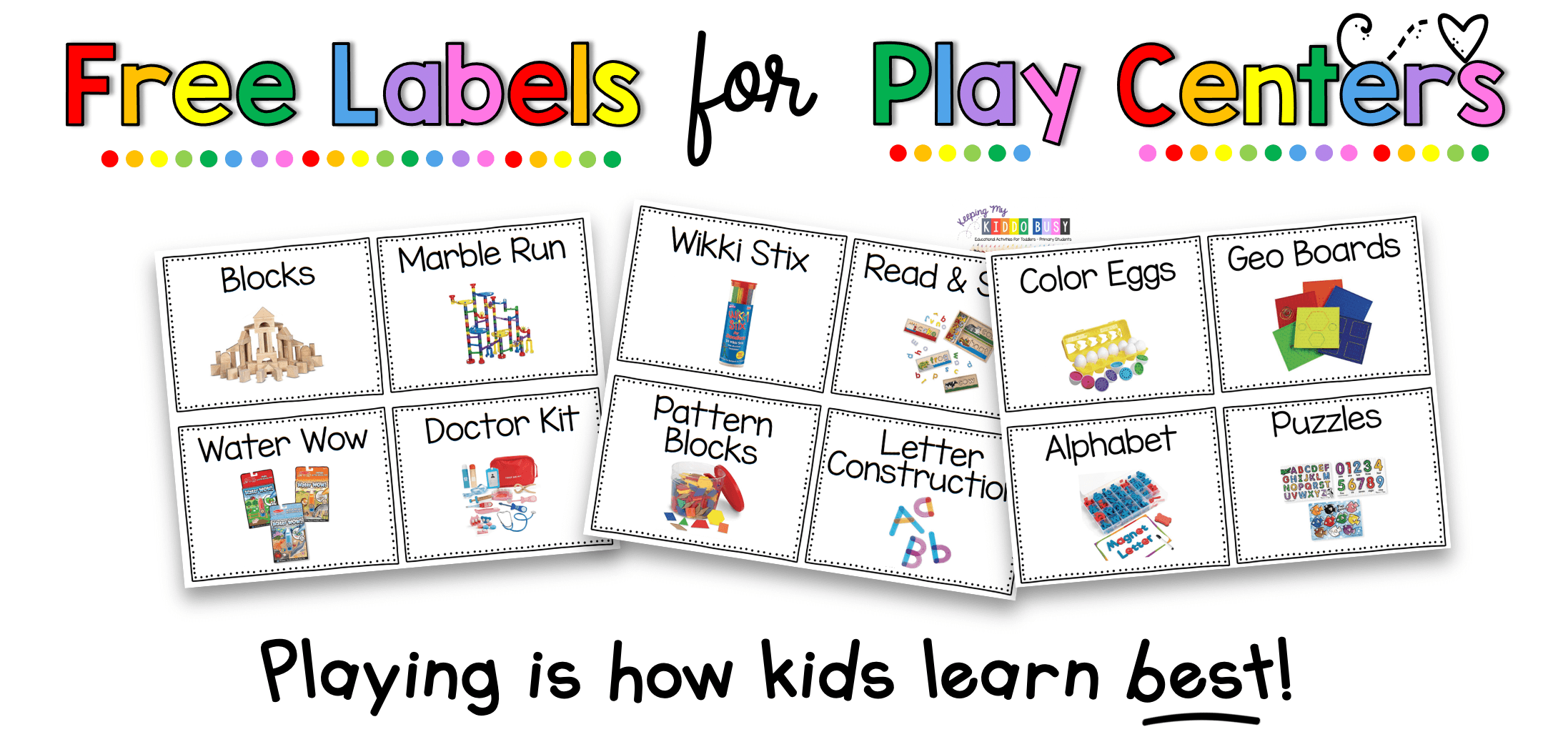 Preschool Labels For Centers Printable