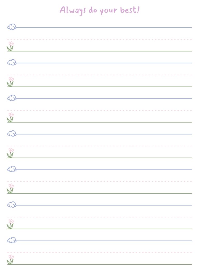 Preschool Lined Writing Paper Free Google Docs Template Gdoc io Worksheets Library