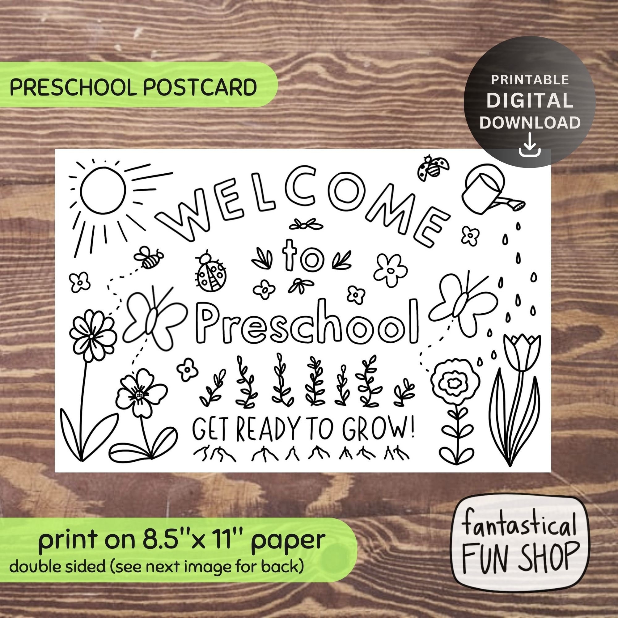 Preschool Postcards Back To School Postcard For Preschool Students From Teacher PRINTABLE Welcome To Preschool Card 4x7 INSTANT DOWNLOAD Etsy