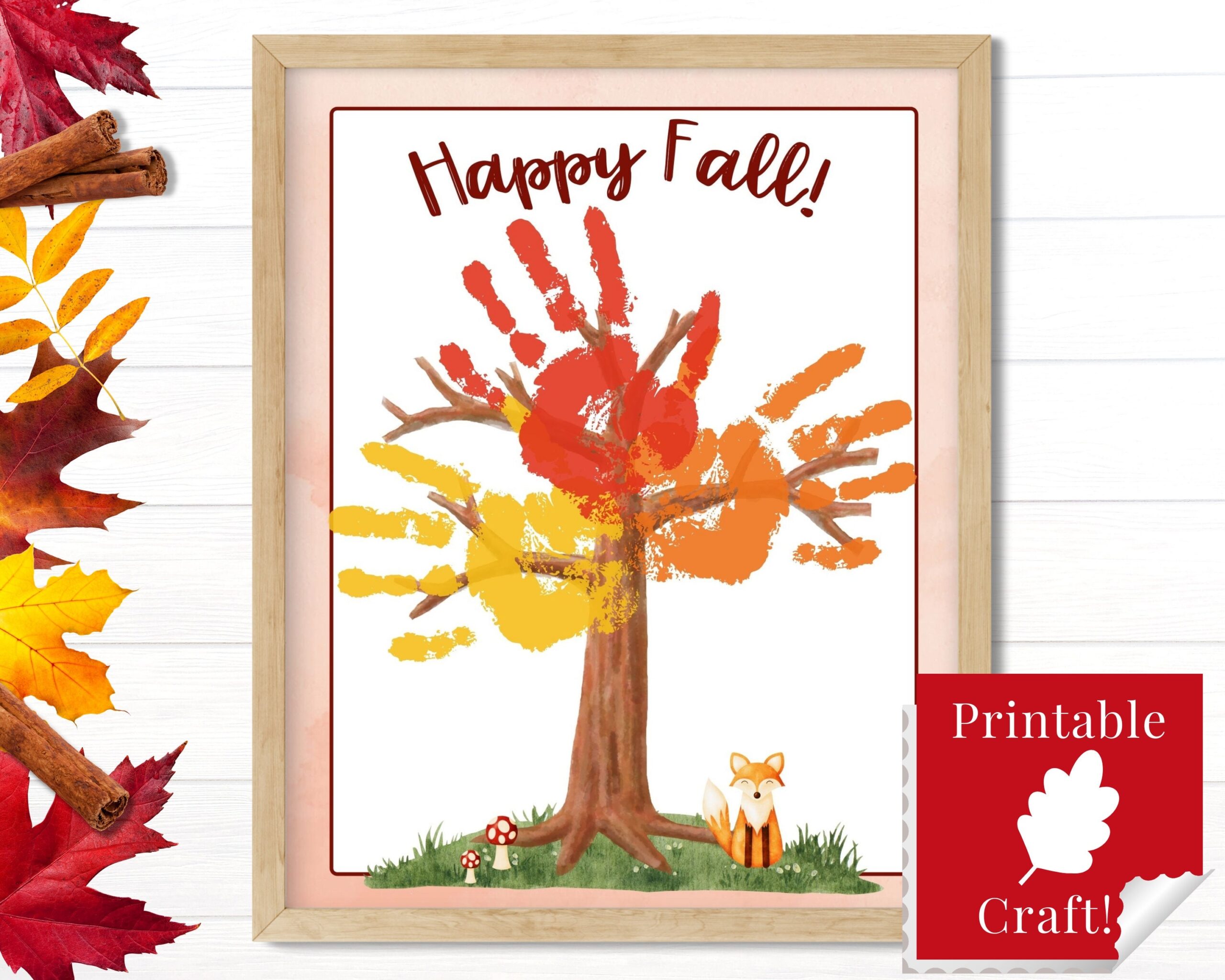 Preschool Printable Activity For Fall Art Prints Toddler Painting Handprint Crafts By Season For Pre K Students And Daycare Babies Etsy