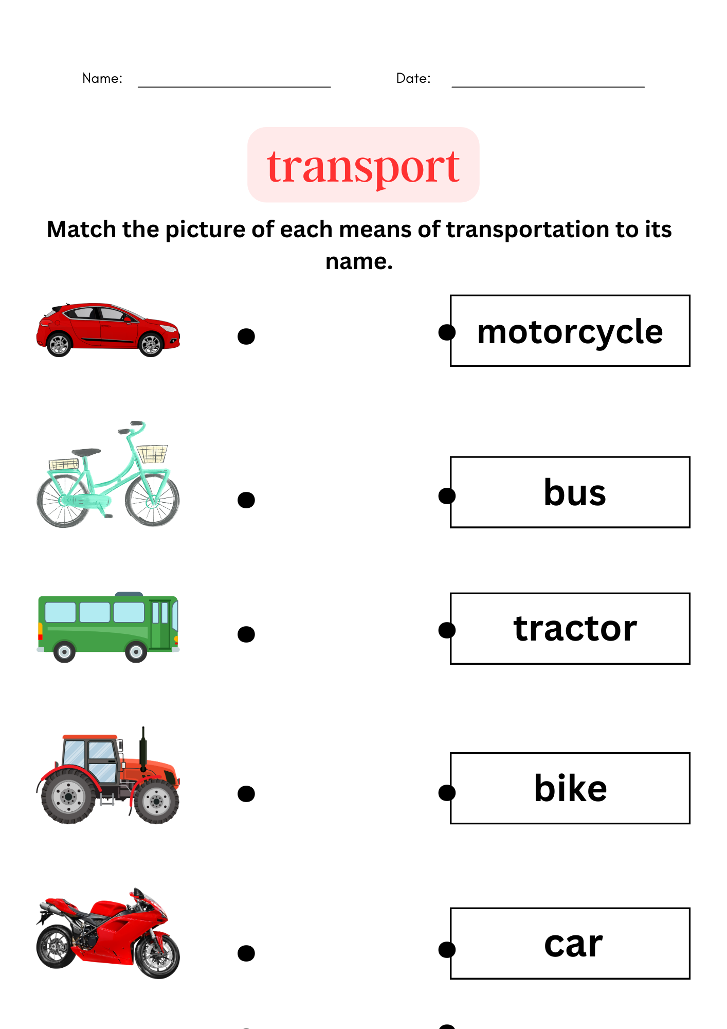 Preschool Transport Worksheet For Kindergarten Transportation For Grade 1 2