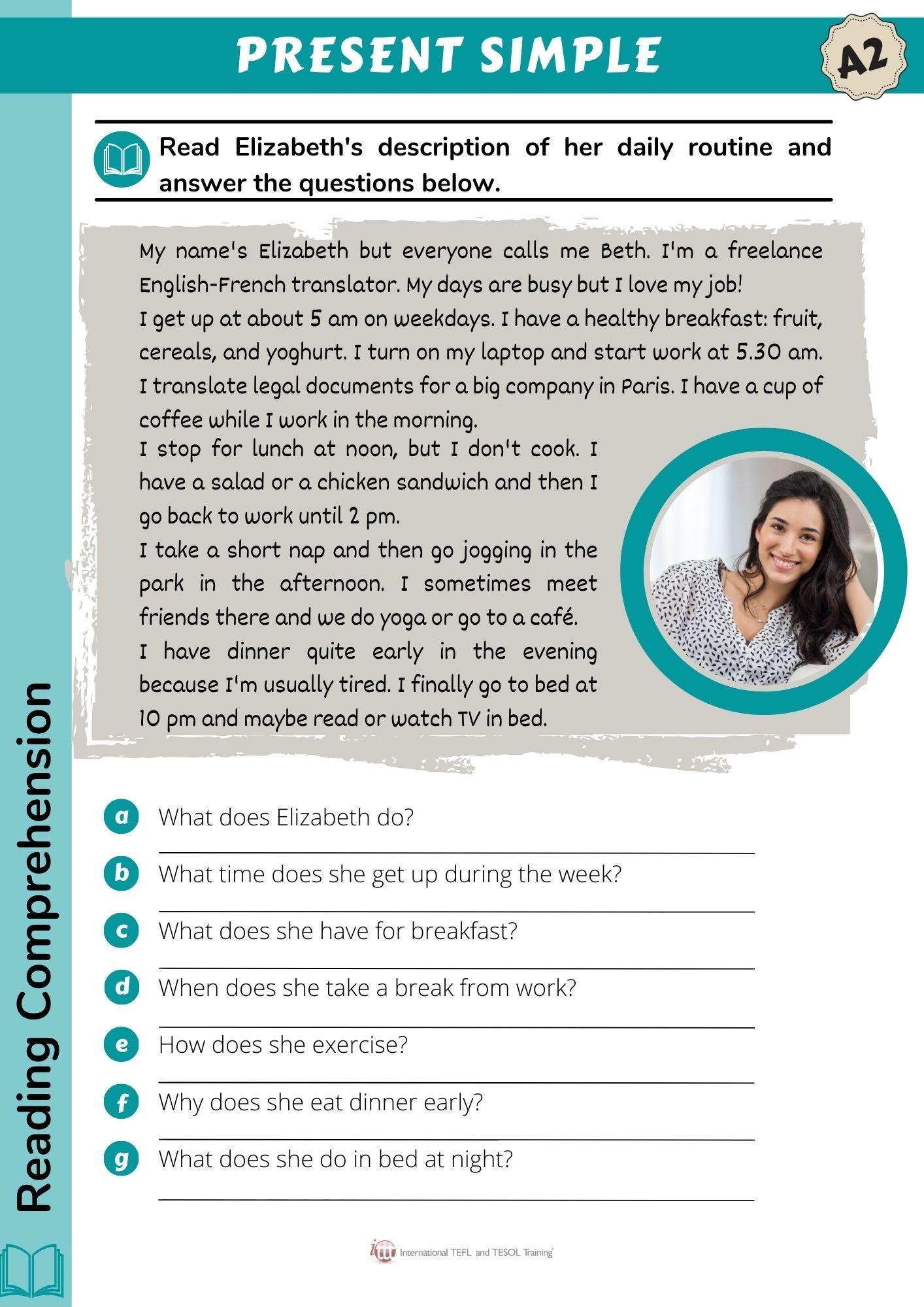 Present Simple Reading Comprehension ITTT Present Simple Reading Comprehension ITTT