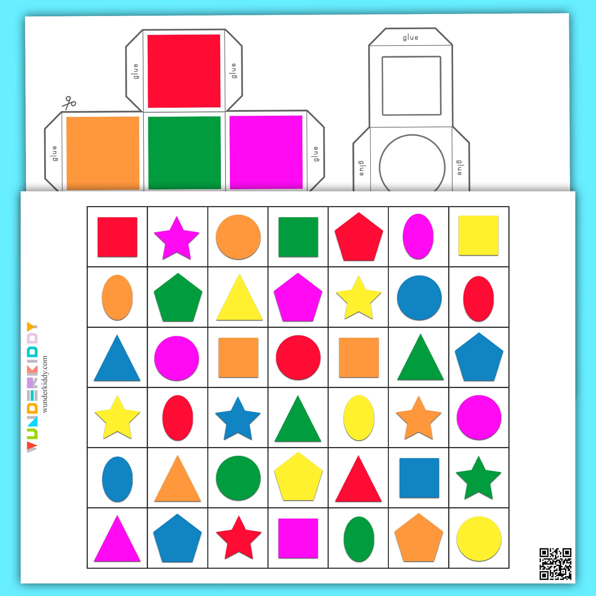Printable 2D Shapes Color Roll And Match Dice Game For Preschool Printable 2D Shapes Color Roll And Match Dice Game For Preschool