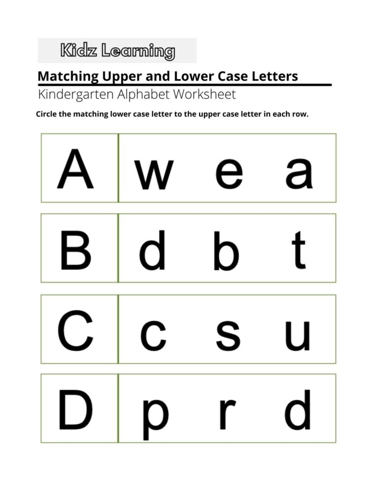 Printable Alphabets Matching Upper And Lower Case Letter