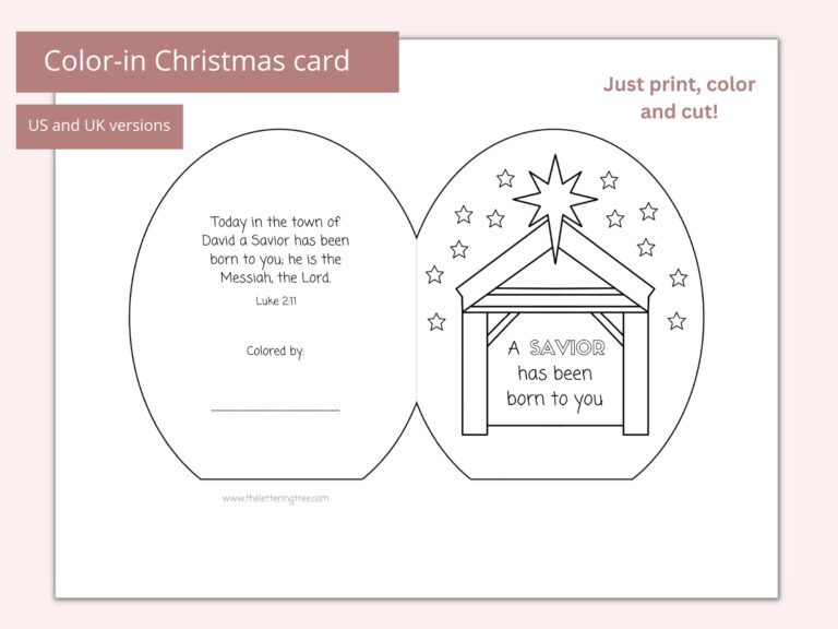 Printable Christmas Card Christian Christmas Craft Bible Crafts For Kids Sunday School Coloring Page A Savior Is Born Etsy