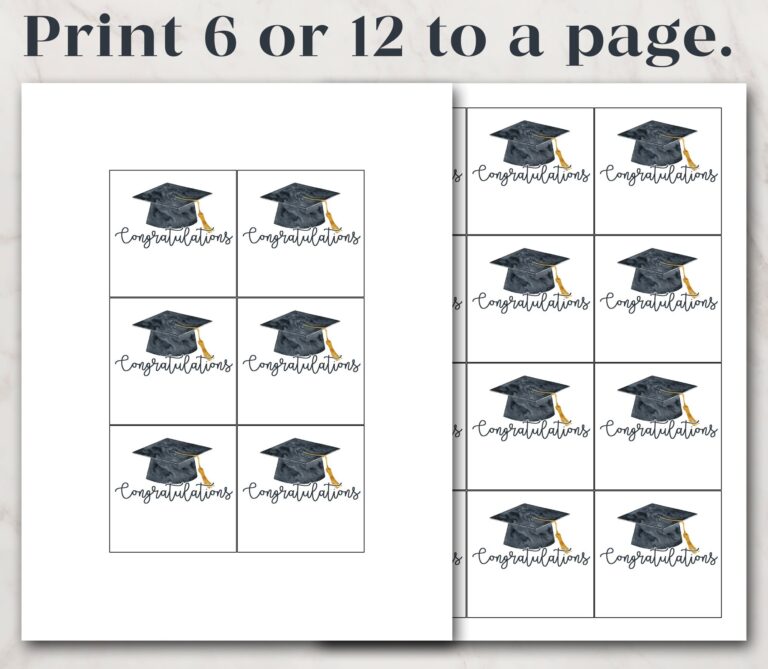 Printable Congratulations Graduation Tags Editable CONGRATS