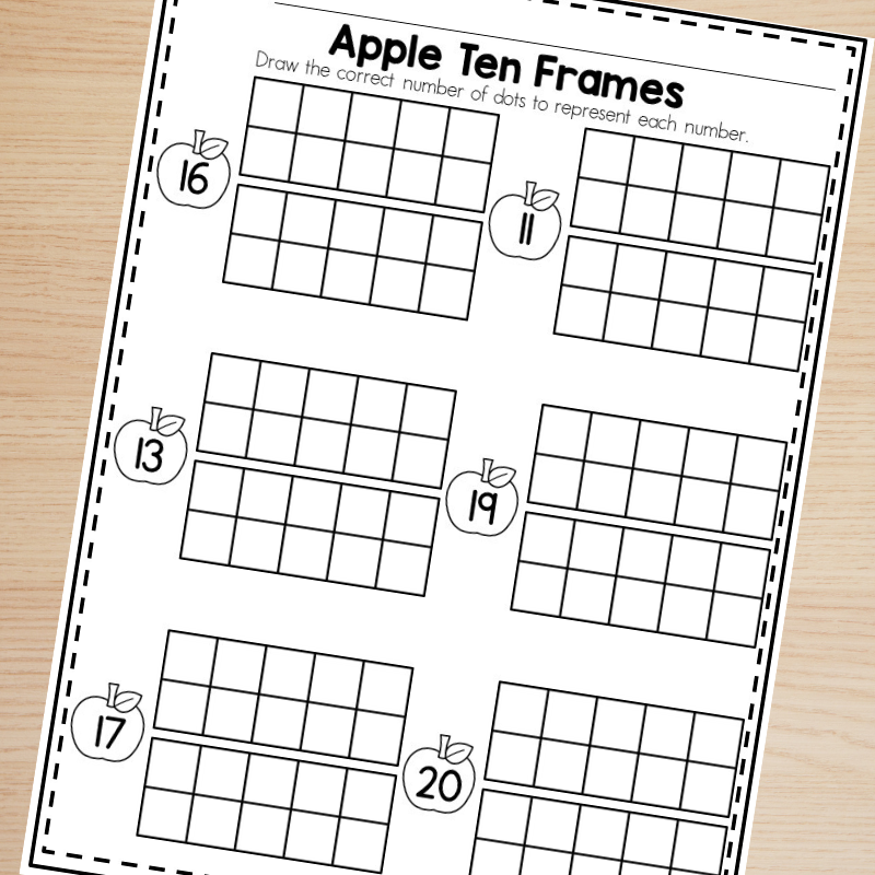 Kindergarten Math Worksheets Ten Frame
