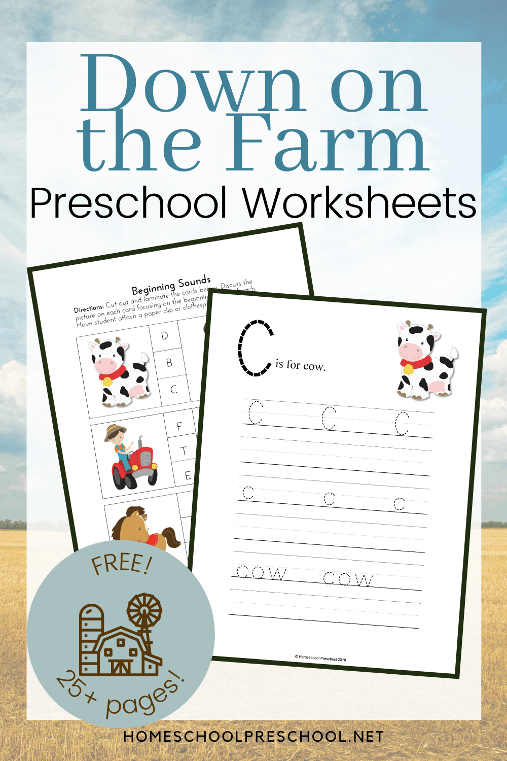 Growing On The Farm Preschool Printables