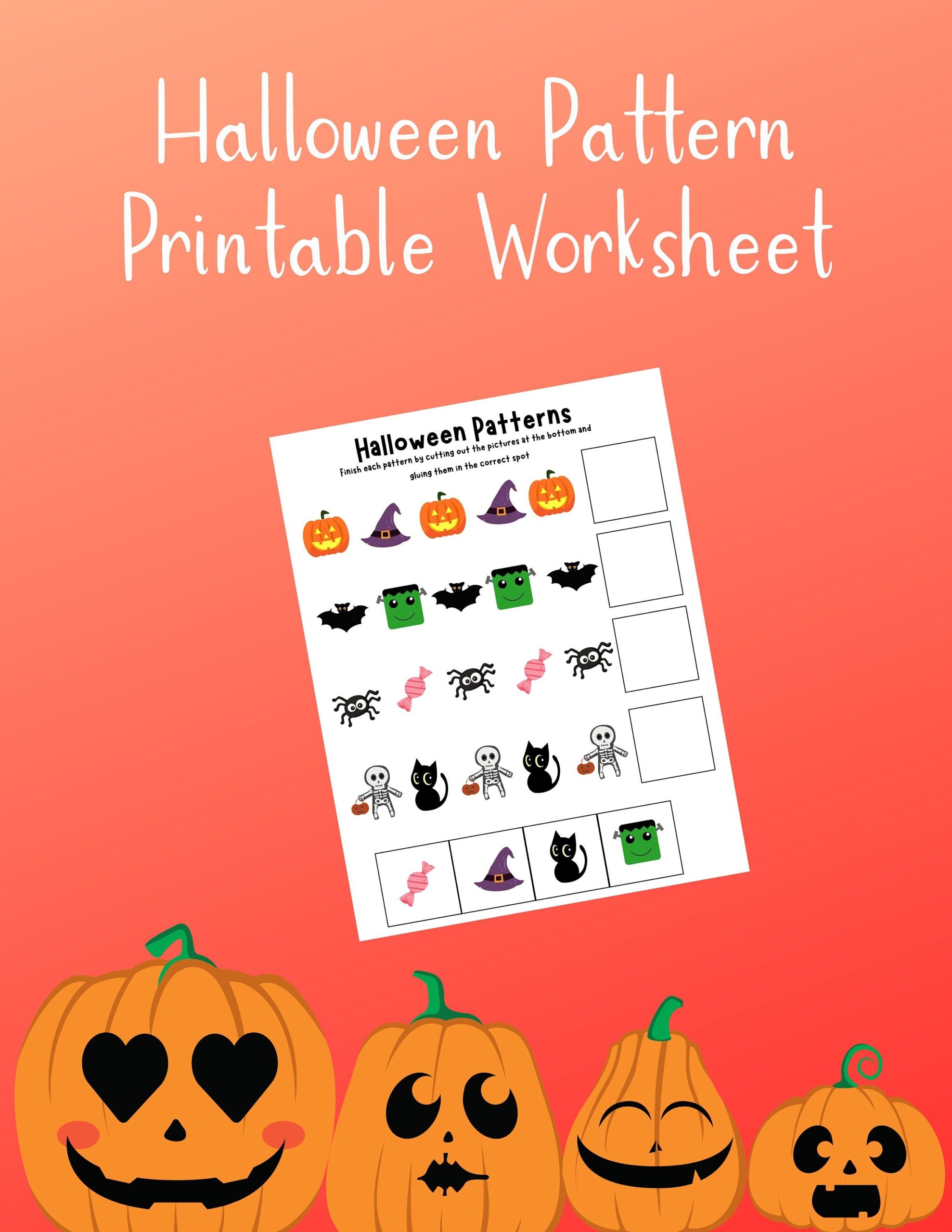 Printable Halloween Pattern Worksheet Fun Preschool Or 