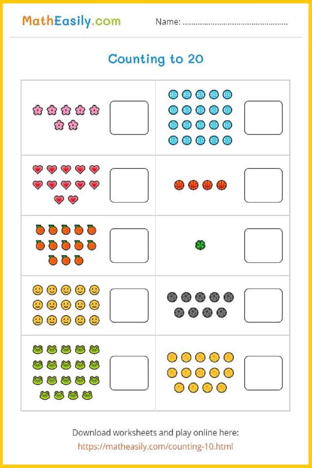 Number Printables For Preschool 1-20