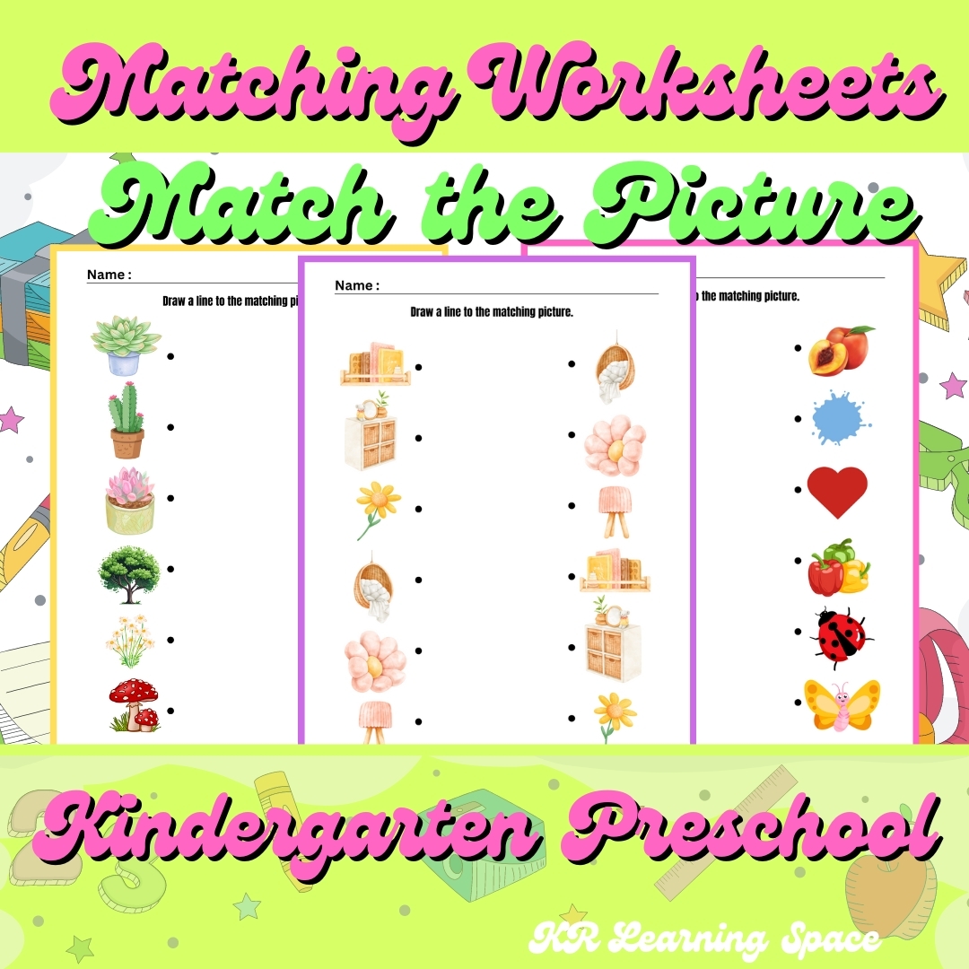 Printable Matching Worksheets Match The Picture Kindergarten Printable Matching Worksheets Match The Picture Kindergarten