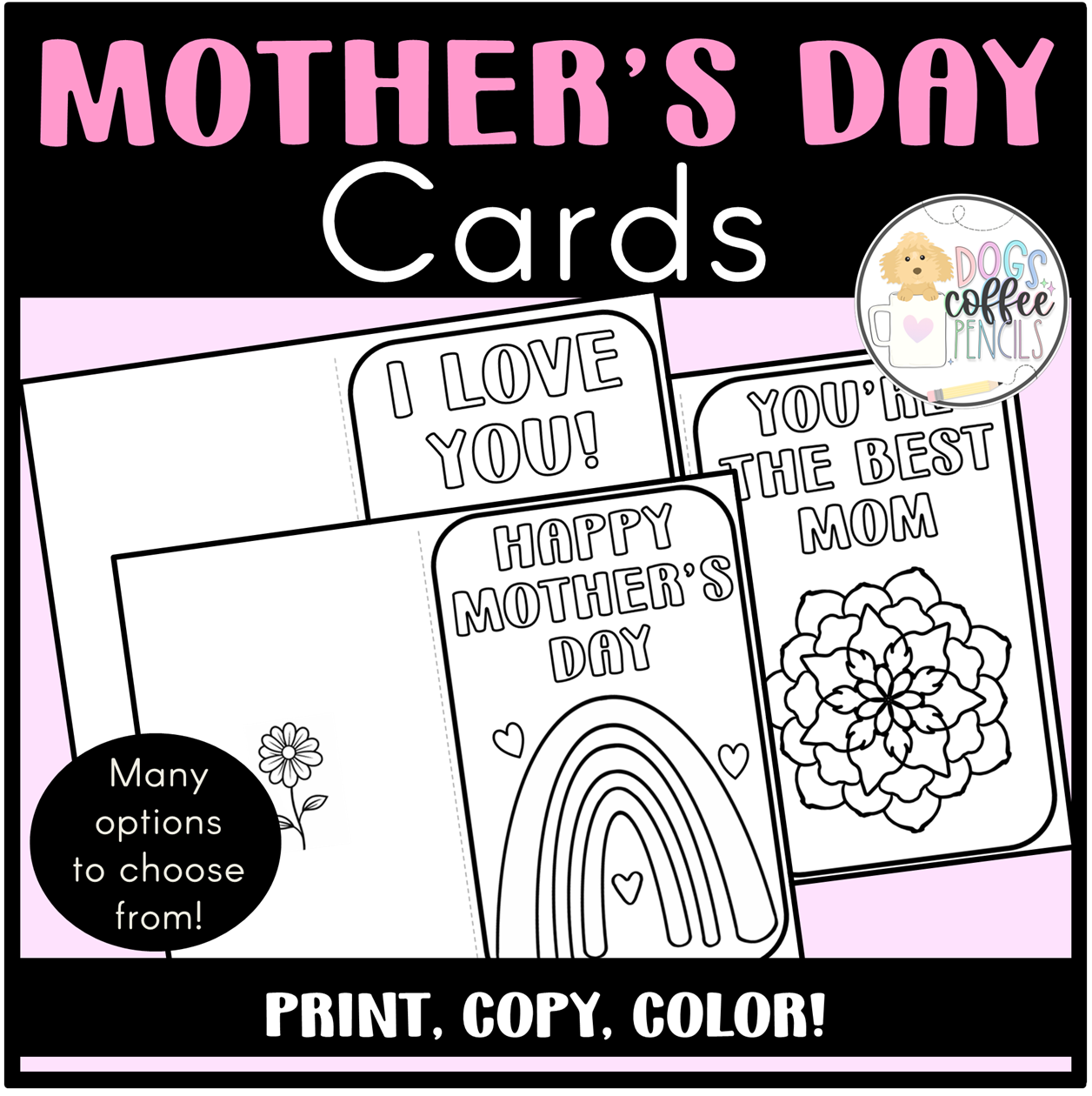 Printable Mother s Day Cards Easy To Color Cards No Prep May Activity Made By Teachers