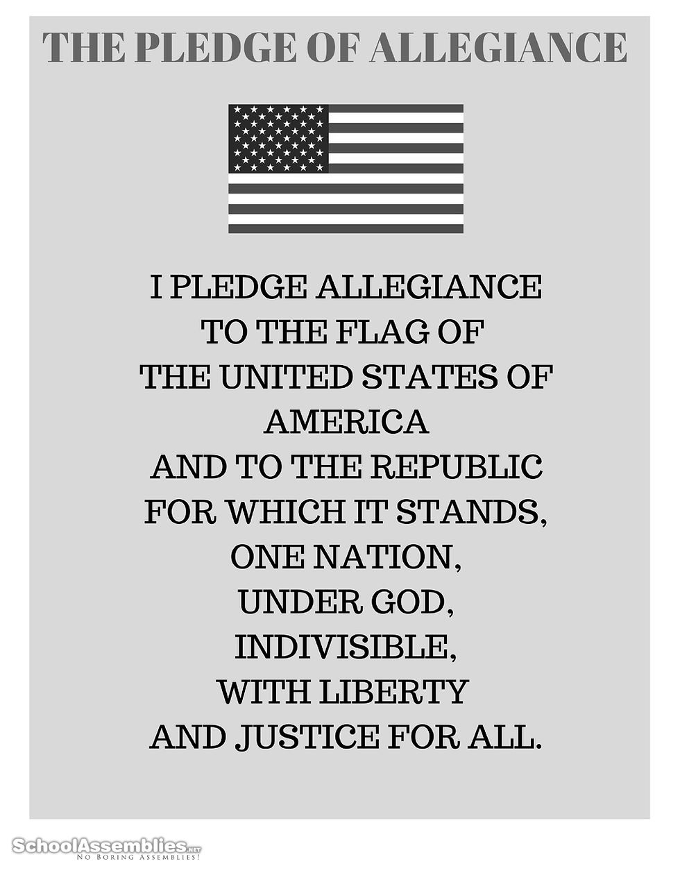 Printable Pledge Of Allegiance Words