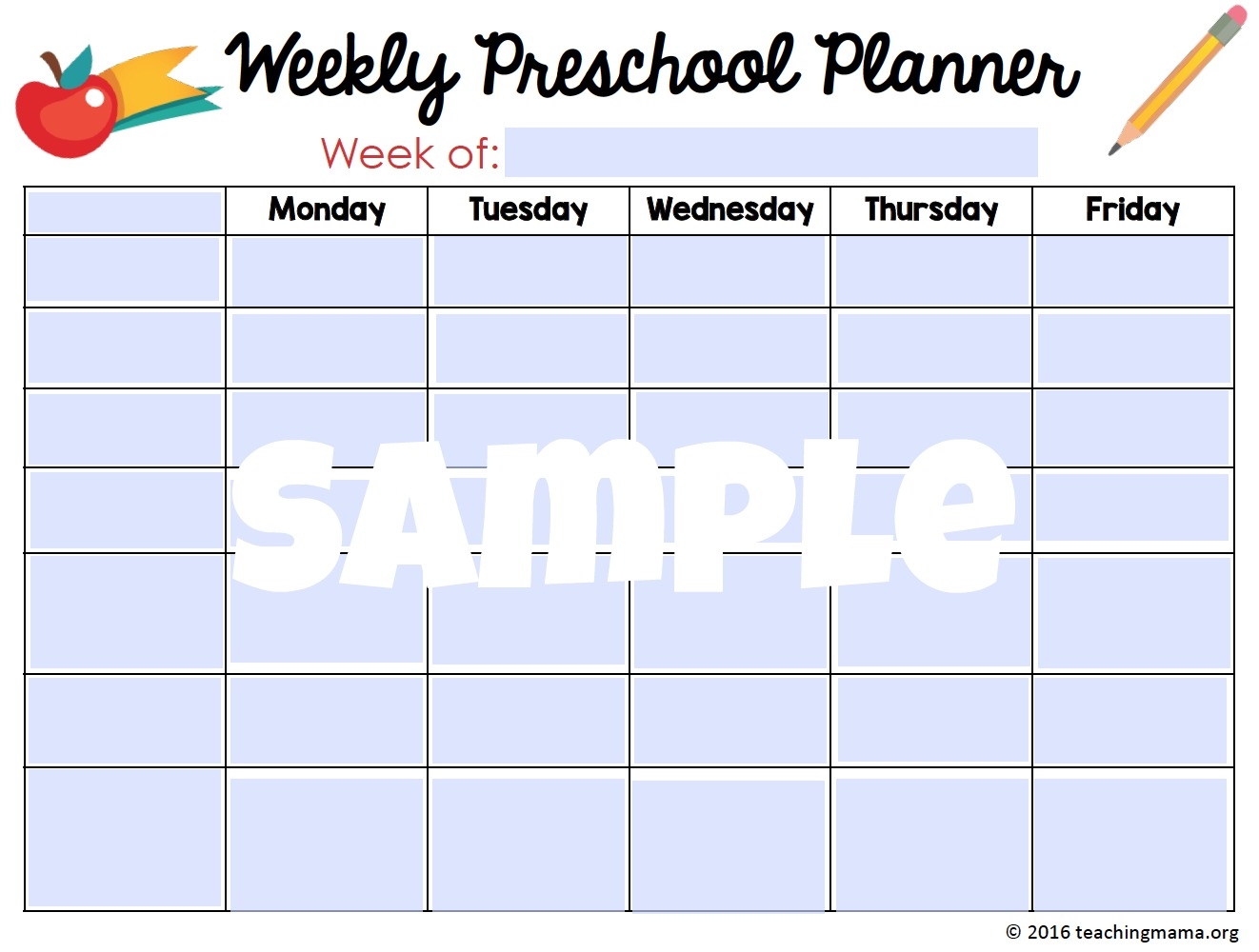 Preschool Teacher Planner Printable