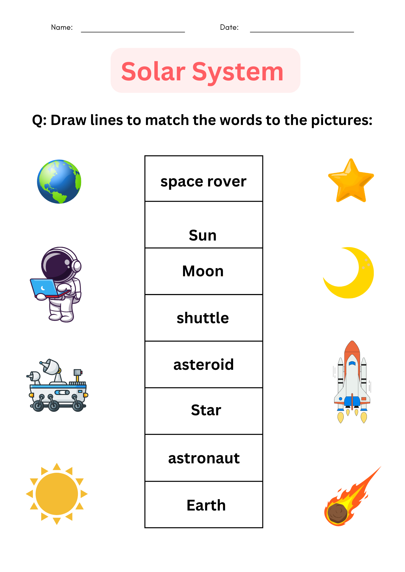 Solar System For Preschool Printables