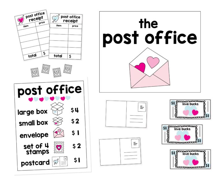 PRINTABLE Pretend Play Post Office Valentine s Day Activities