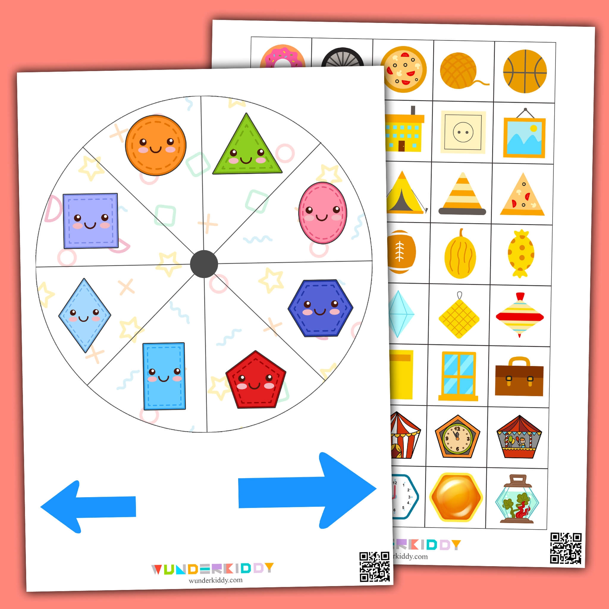 Printable Shapes Spin U0026 Find Math Learning Activity For Preschool Printable Shapes Spin U0026 Find Math Learning Activity For Preschool