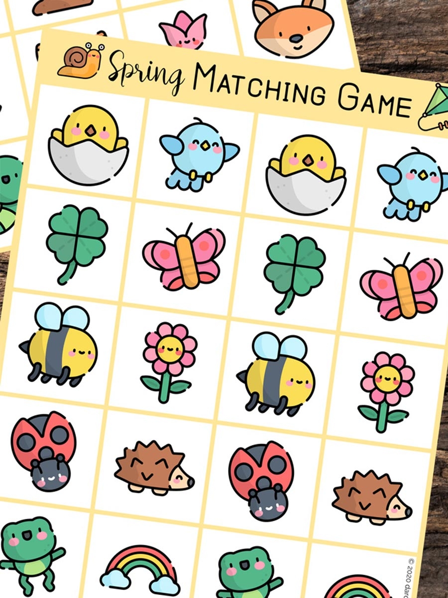 Printable Spring Matching Game Printable Spring Matching Game
