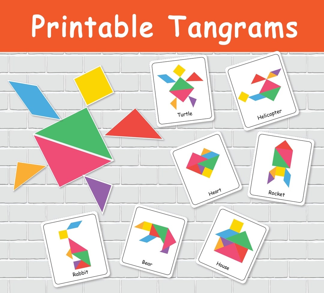 Printable Tangrams Puzzle Activity For Preschool And Kindergarten Montessori Material Etsy Printable Tangrams Puzzle Activity For Preschool And Kindergarten Montessori Material Etsy