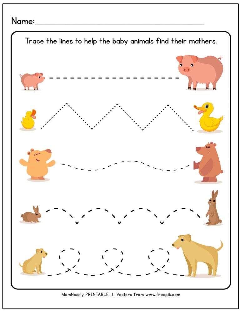 Printable Tracing Lines Worksheets Tribobot X Mom Nessly