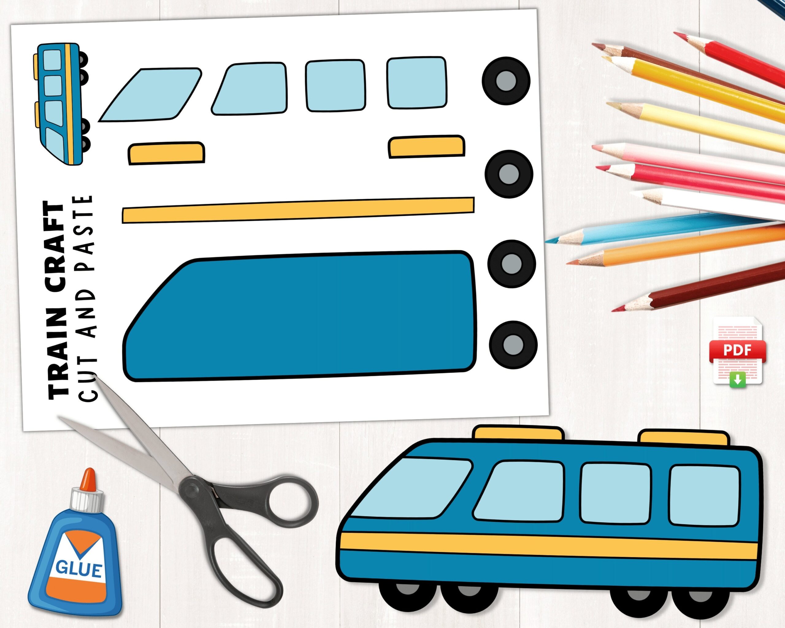 Printable Train Craft Transportation Craft Build A Train Cut 