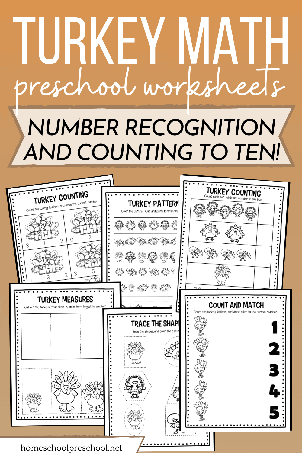 Printable Turkey Math Worksheets For Preschoolers
