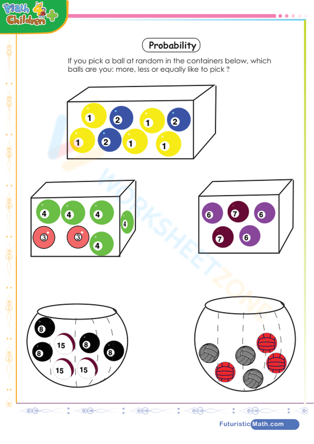 Probability Second Grade Math Worksheets Study Guides And Answer Worksheets Library