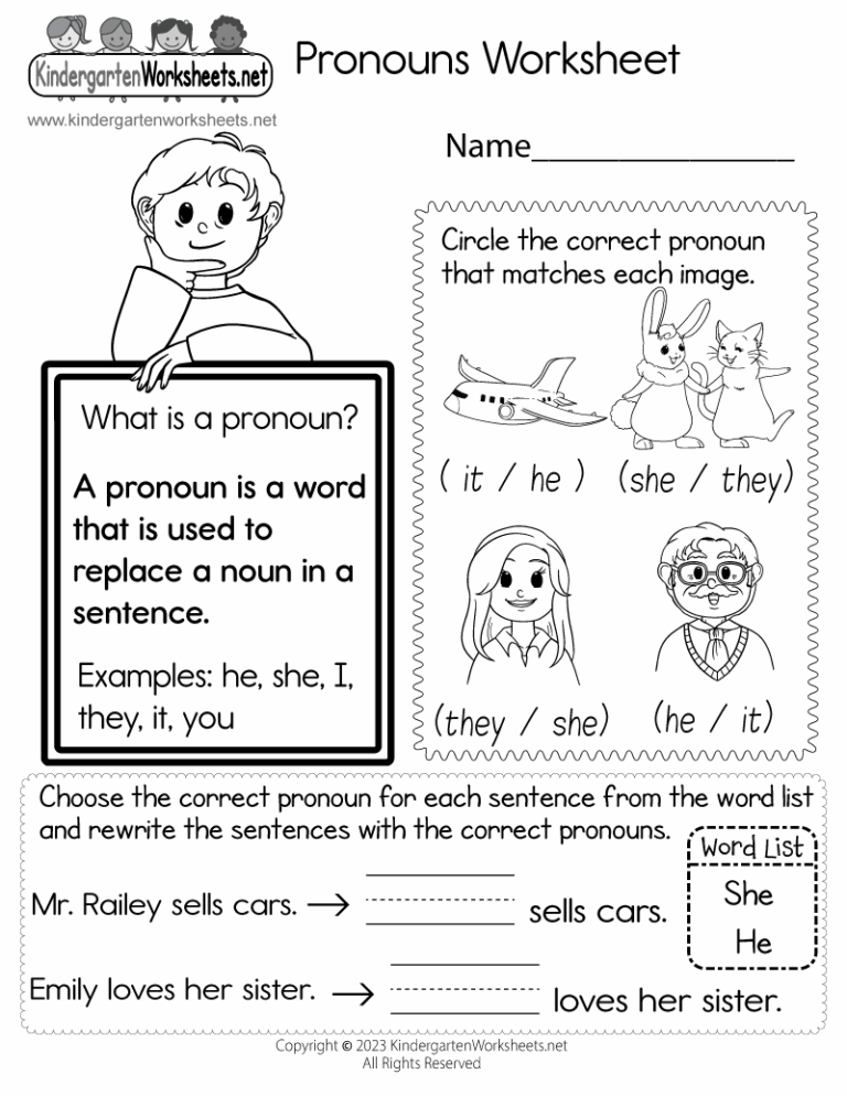Pronouns Worksheet Free Printable Digital U0026 PDF
