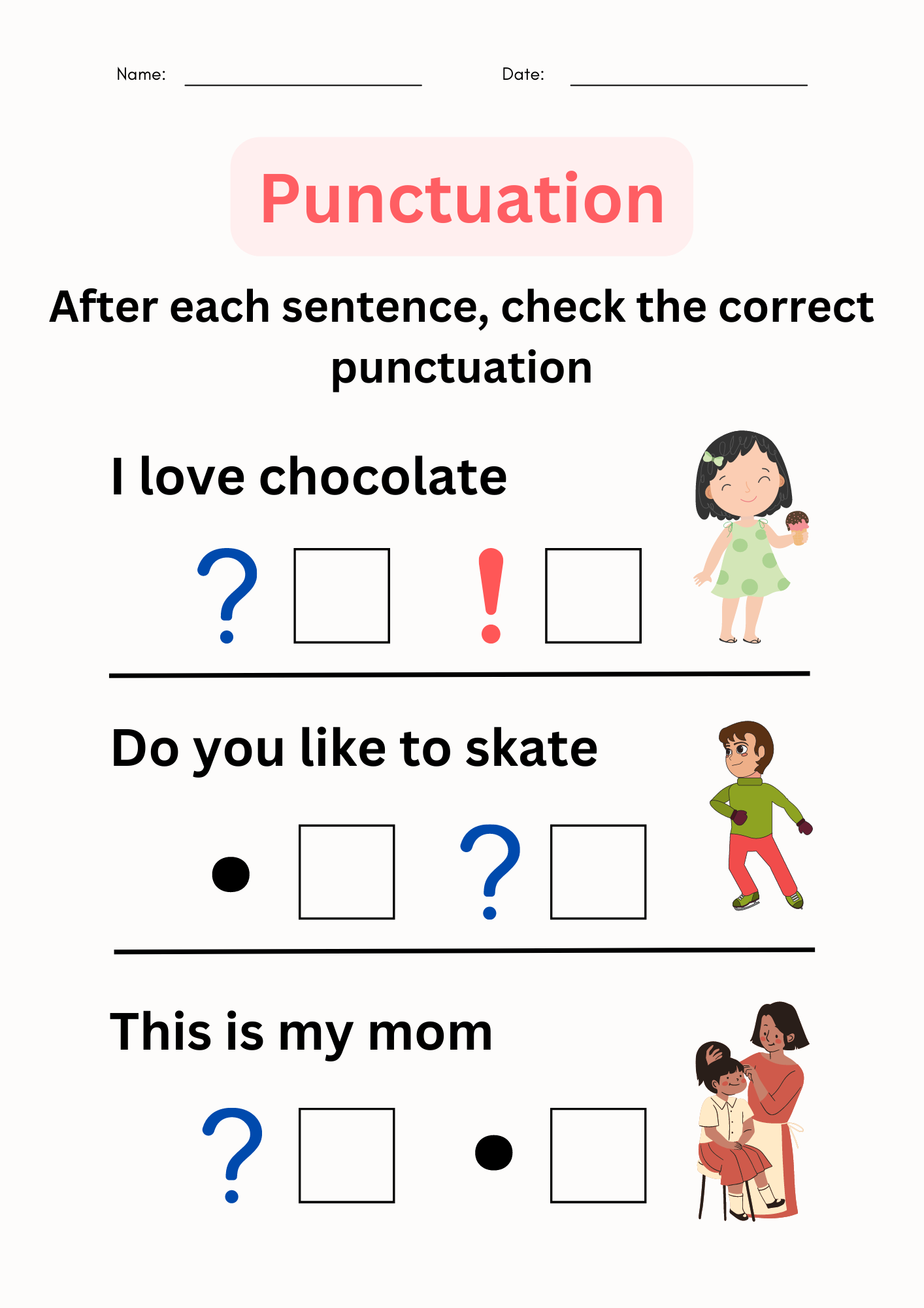 Punctuation Worksheets Free Printables