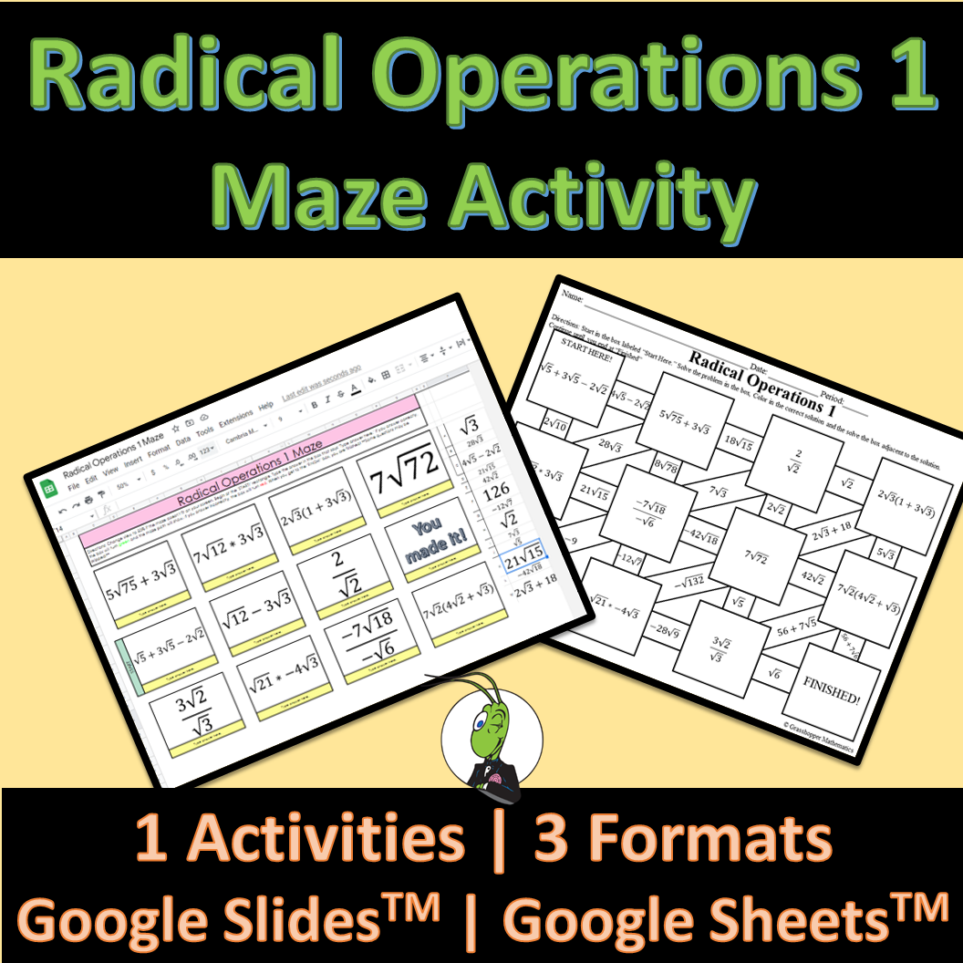 Radical Operations Maze Activity Google And Printable Digital Made By Teachers Radical Operations Maze Activity Google And Printable Digital Made By Teachers