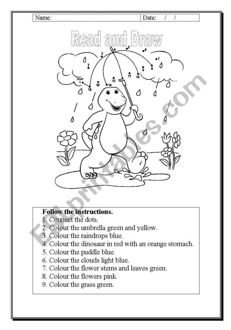 Read And Draw ESL Worksheet By Kristyjak