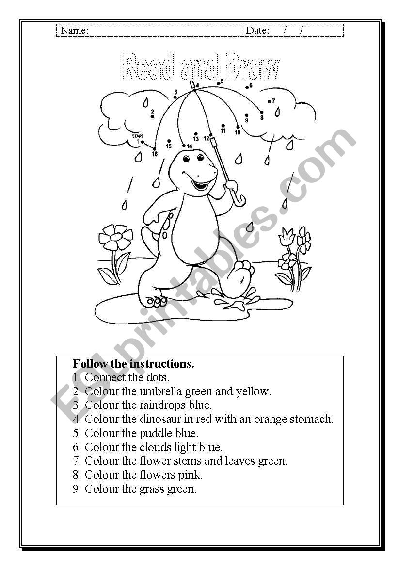 Read And Draw ESL Worksheet By Kristyjak