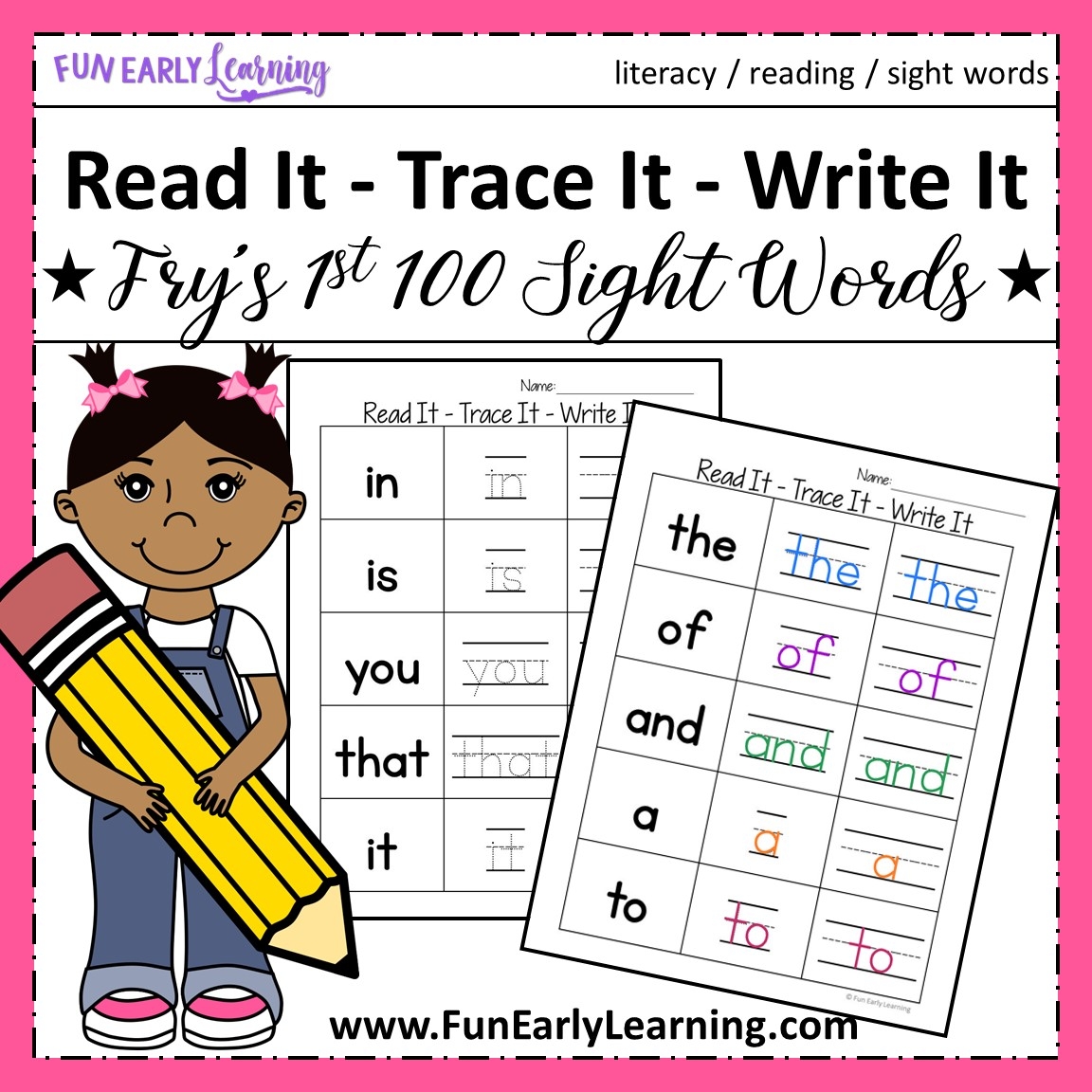 High Frequency Word Worksheets Kindergarten