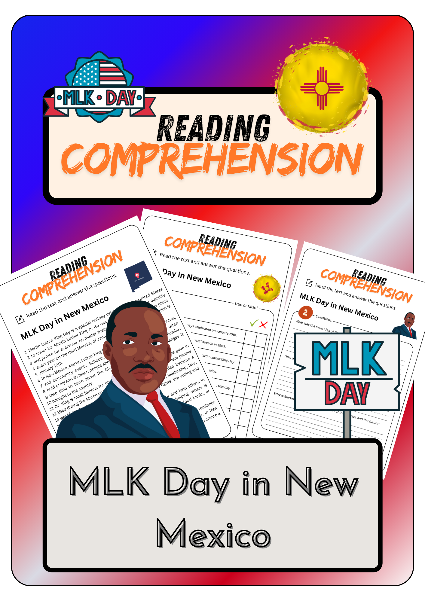 Reading Comprehension MLK Day In New Mexico Solutions Martin 