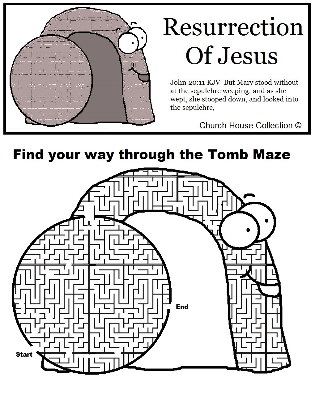 Resurrection Of Jesus Tomb Maze Worksheet