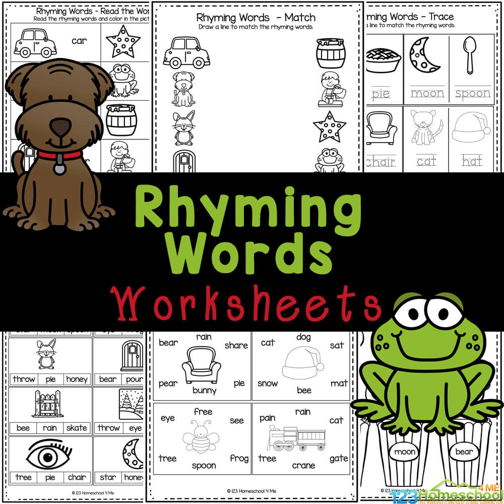 Free Rhyming Words Worksheet Kindergarten